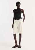 ROHE SCULPTURAL COTTON SILK TOP IN BLACK image