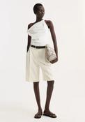 ROHE SCULPTURAL COTTON SILK TOP IN WHITE
