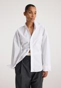 ROHE POPLIN UNEVEN COLLAR SHIRT | OPTIC WHITE