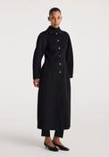 ROHE DOUBLE-FACED ELONGATED SCRULPTURAL COAT | BLACK image