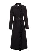 MANTU MIDI BLACK COAT WITH FRILL image