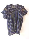 CLARAMONTE AMAZIGH TATOO BLOUSE IN NAVY