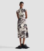ERDEM TEXTURED SATIN DRAPED MIDI DRESS | FONTEYN ROSE PEARL image