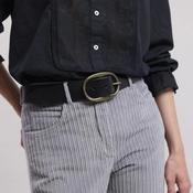 HARTFORD ANGUS LEATHER BELT IN BLACK
