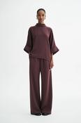 MKDT STUDIO PALMIRA CREPE GEORGETTE PANTS | BURGUNDY image