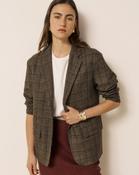 HARTFORD VICTO WOVEN BLAZER | BROWN image