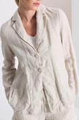 TRANSIT STRAIGHT FIT TWO BUTTON LINEN JACKET IN CHALK image