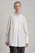 TRANSIT LONG WHITE SHIRT WITH BIB DETAIL IN WHITE image