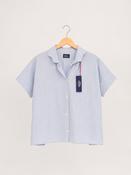GALLEGO DESPORTES WAVE COLLAR SHIRT IN BLUE/WHITE STRIPES image