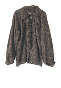 CLARAMONTE DELICE RUFFLE COTTON BLOUSE | CHOCO image