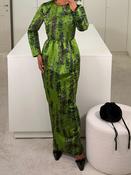 BERNADETTE LENNY DRESS | DELPHINIUM - BLACK ON GREEN image