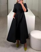 BERNADETTE MADELINE MIDI DRESS | BLACK image