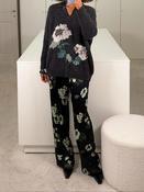 BERNADETTE KANE SWEATER | SOFT PINK HYDRANGEA INTARSIA ON DARK GREY image