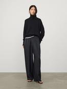 LISA YANG WIDE LEG SILK TROUSERS IN MIDNIGHT image
