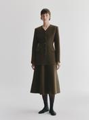 LISA YANG DOUBLÉ TAILORED V NECK BLAZER IN DARK FERN image