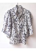 CLARAMONTE NEW KLAUS BLOUSE IN NAVY/WHITE FLORAL PRINT image