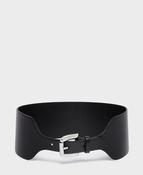 J &amp; M DAVIDSON WIDE BONNY BELT IN BLACK/SILVER image