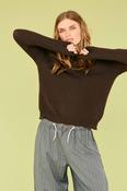 JUMPER 1234 DISTRESSED CREW IN PLUTO (DARK BROWN) image