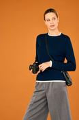 JUMPER 1234 DOUBLE TRIM CREW IN NAVY/WHITE image