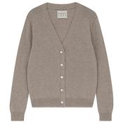 JUMPER 1234 DISTRESSED VEE CARDIGAN IN ORGANIC LIGHT BROWN