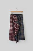 AVN ITALY VOLANT SKIRT \ NAVY/BROWN PLAID
