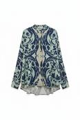 FOR RESTLESS SLEEPERS ARETO SHIRT - IN MINT/NAVY BAROQUE DESIGN image