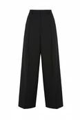 MANTU WIDE LEG PLEATED TROUSERS IN BLACK image