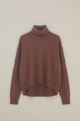 JUMPER 1234 CASHMERE ROLL NECK IN COCOA/DARK BROWN image