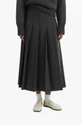 ROHE PLEATED WRAP SKIRT | DARK GREY MELANGE