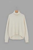 JUMPER 1234 CASHMERE ROLL NECK IN ORGANIC WHITE
