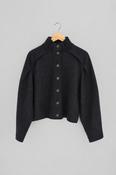 TRANSIT CROPPED STAND COLLAR JACKET | BLACK image
