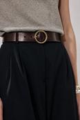 HARTFORD LEATHER ARONDE BELT | DARK BROWN image
