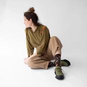 BONNE MAISON DARK BROWN/MOSS/SEPIA FLORAL MID-CALF SOCKS image