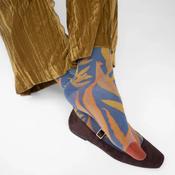 BONNE MAISON BLUE/ABSINTHE/SEPHIE MID-CALF SOCKS IN PLANT DESIGN image
