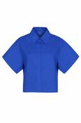 MANTU SHORT SLEEVE COTTON SHIRT IN COBALT BLUE image