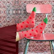 BONNE MAISON FADED RED POLKA DOT SOCKS image