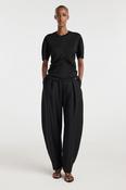 ROHE DRAPED T-SHIRT | BLACK