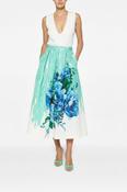LUNATICA MILANO LUNA T MIDI SKIRT IN BOUQUET BLUE image