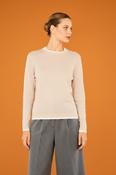 JUMPER 1234 DOUBLE TRIM CREW IN OYSTER/WHITE image