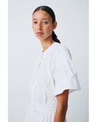 MANTU ROUND NECK RUCHED SHIRT IN WHITE image