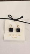 RESERVED BY RUTH MINI HUGGIE EARRINGS - SQUARE BROWN