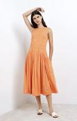 Alexis Cotton Smocked Orange Midi Dress image