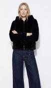 Tiffosi Black Fur Hooded Jacket image