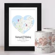 2 Hearts Map Engagement Gift Set 3