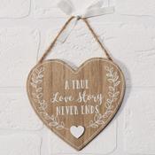 A True Love Story MDF Heart Plaque image