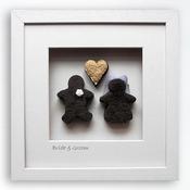 Bride &amp;amp; Groom - Large Bog Buddies With Gold heart