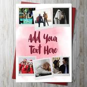 6 Photo Upload Card With Your Own Message &amp;amp; Captions (RED)