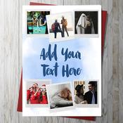 6 Photo Upload Card With Your Own Message &amp;amp; Captions (BLUE)