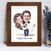 Wedding Caricature In His Arms