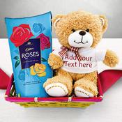 Personalised Teddy with Chocolate Hamper image